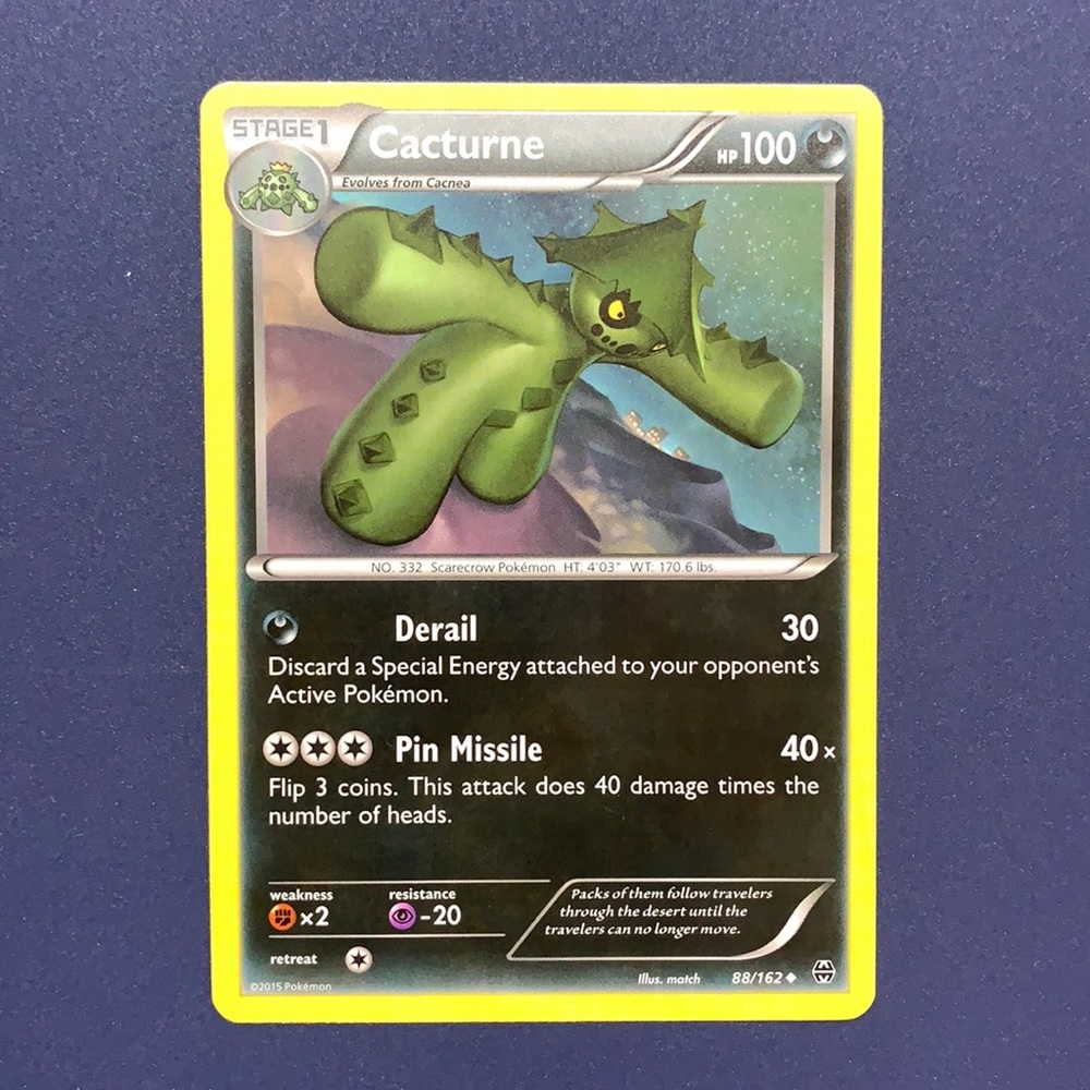 Cacturne Pokémon card 88/162